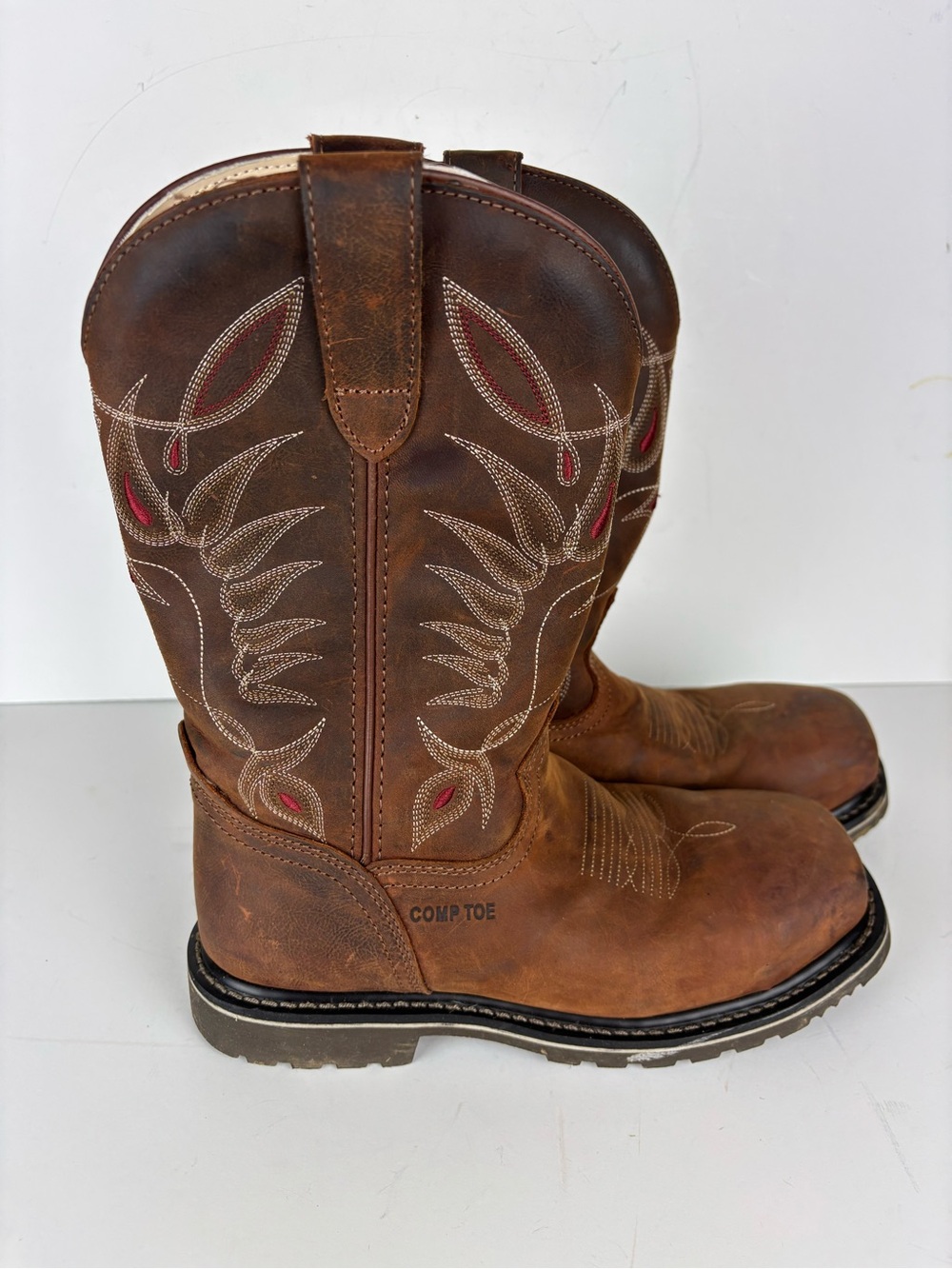 Shyanne Woman’s 11” Pull On Western Work Boots- w/Composite Toe-7.5